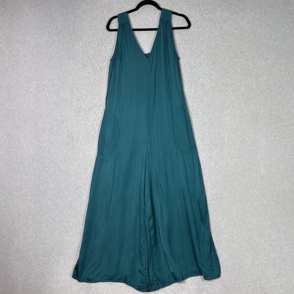 Anthropologie Teal Juniper Sleeveless Wide Leg Jumpsuit Size Medium - Picture 3 of 12